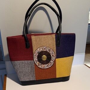 Authentic Ghanean Colorful Patchwork Tote Bag